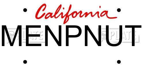 MENPNUT California License Plate