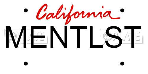 MENTLST California License Plate