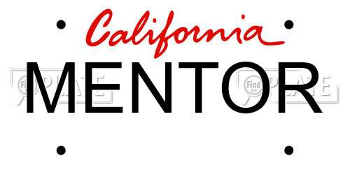 MENTOR California License Plate