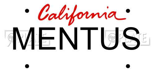 MENTUS California License Plate