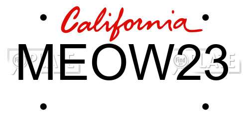 MEOW23 California License Plate