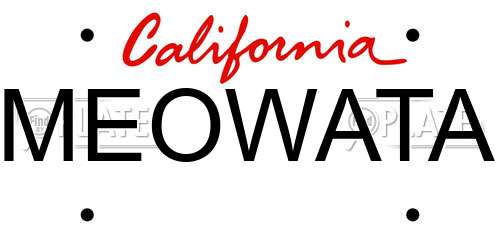MEOWATA California License Plate