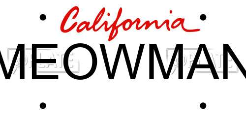 MEOWMAN California License Plate