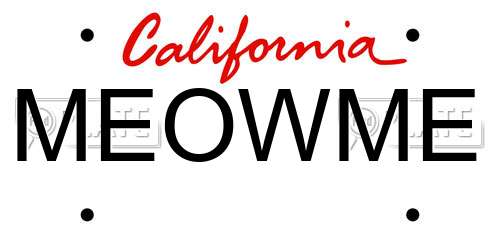 MEOWME California License Plate