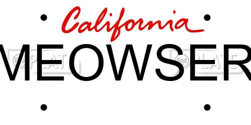 MEOWSER California License Plate