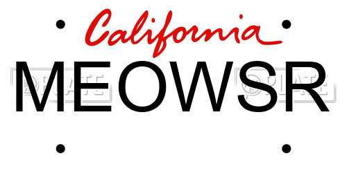 MEOWSR California License Plate