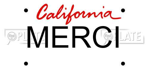 MERCI California License Plate
