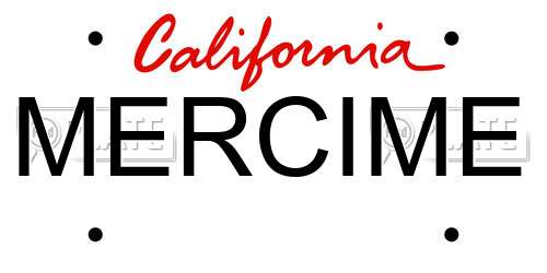 MERCIME California License Plate