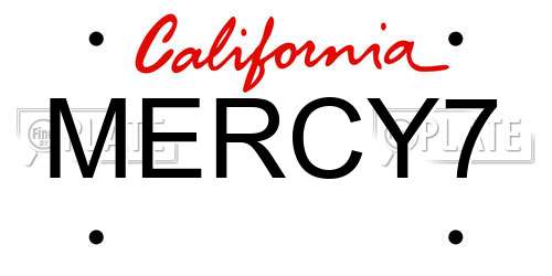 MERCY7 California License Plate