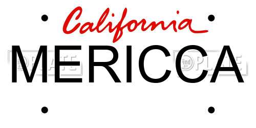 MERICCA California License Plate