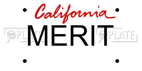 MERIT California License Plate