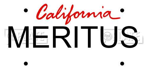 MERITUS California License Plate