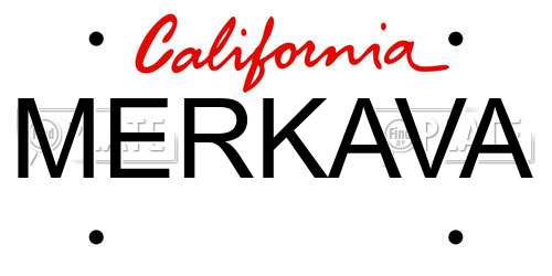 MERKAVA California License Plate