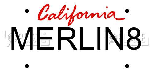 MERLIN8 California License Plate