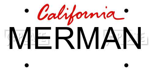 MERMAN California License Plate