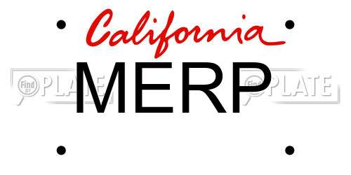 MERP California License Plate