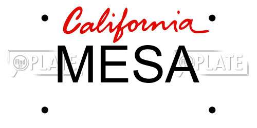 MESA California License Plate