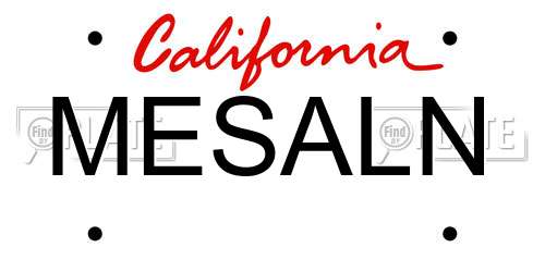MESALN California License Plate