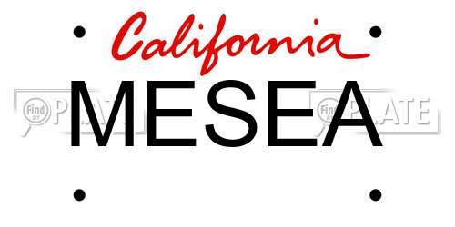 MESEA California License Plate