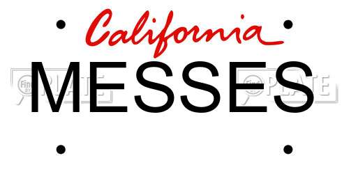MESSES California License Plate