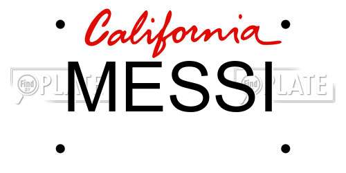 MESSI California License Plate