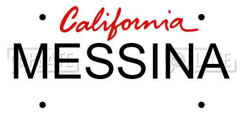 MESSINA California License Plate