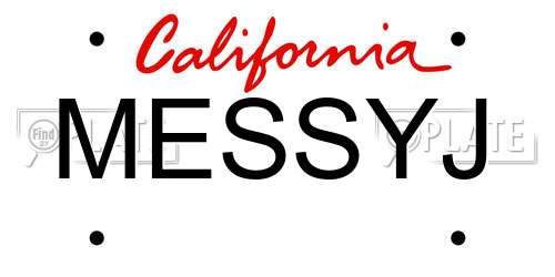 MESSYJ California License Plate