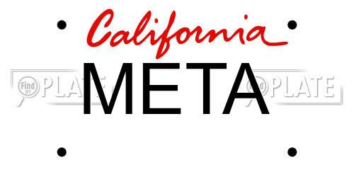 META California License Plate