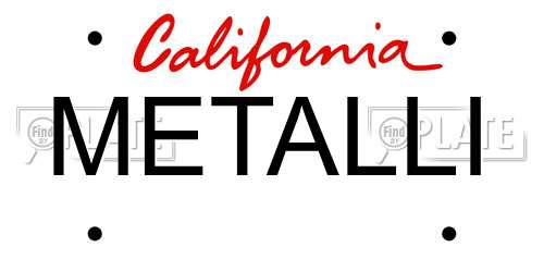 METALLI California License Plate