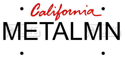 METALMN California License Plate