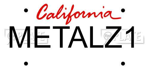 METALZ1 California License Plate