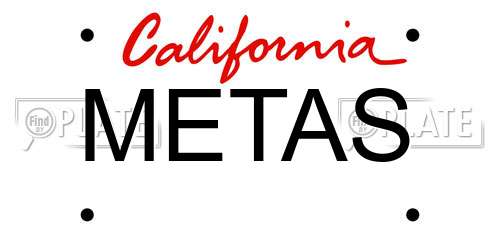 METAS California License Plate