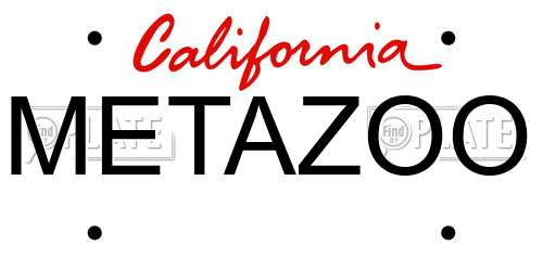 METAZOO California License Plate