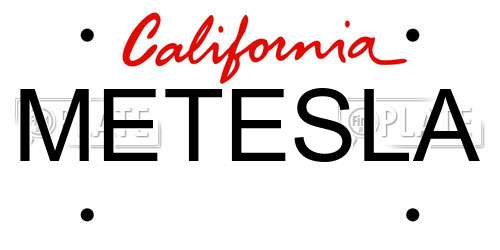 METESLA California License Plate