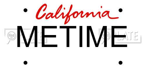METIME California License Plate