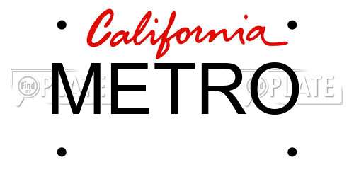 METRO California License Plate