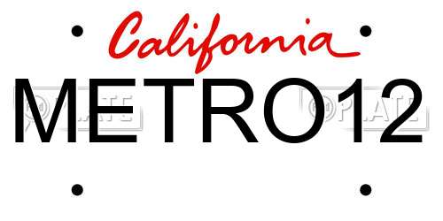 METRO12 California License Plate