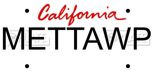 METTAWP California License Plate