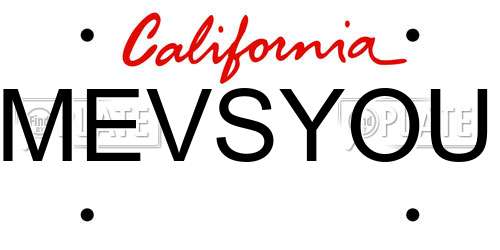 MEVSYOU California License Plate