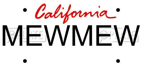 MEWMEW California License Plate