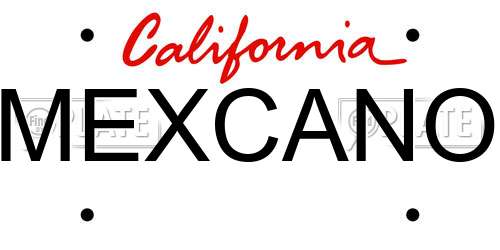 MEXCANO California License Plate