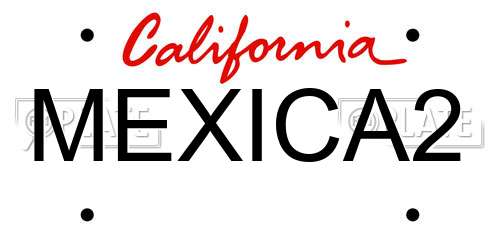 MEXICA2 California License Plate