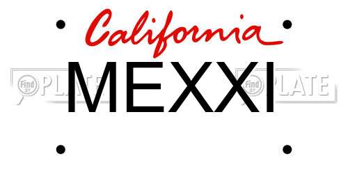 MEXXI California License Plate