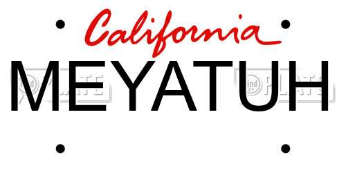 MEYATUH California License Plate