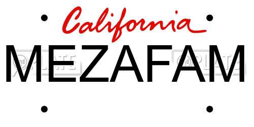 MEZAFAM California License Plate