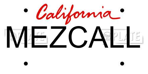 MEZCALL California License Plate