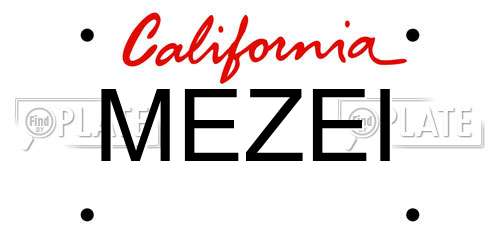 MEZEI California License Plate