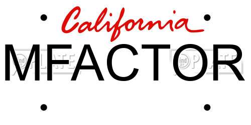 MFACTOR California License Plate