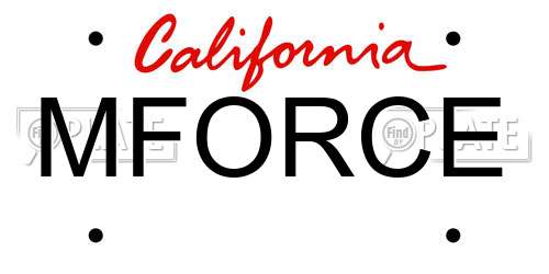 MFORCE California License Plate