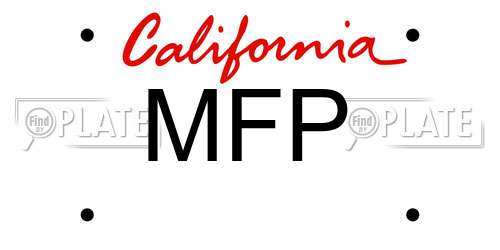 MFP California License Plate